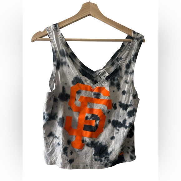 Victoria's Secret Giants Black and Orange Tie-Dye Tank Top Size small - Picture 1 of 7